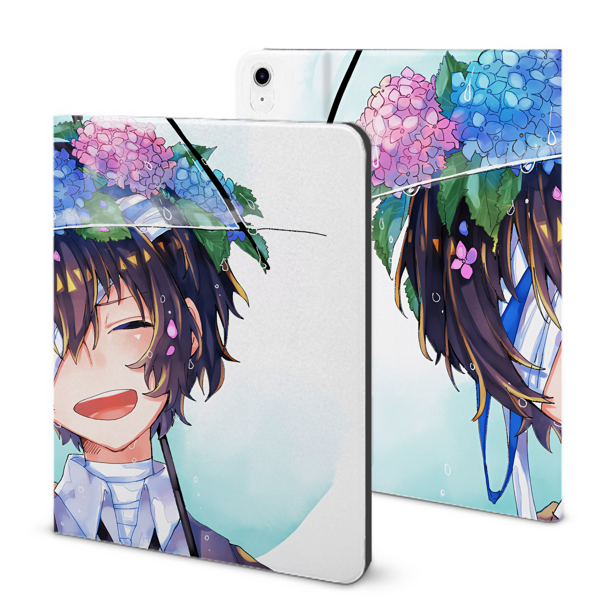 （画像用） 文豪ストレイドッグス Bungo Stray Dogs IPad ケース ブック型 PUレザー TPU 耐衝撃 軽量 薄型 ペン収納なし 全面保護 IPad 各モデル対応